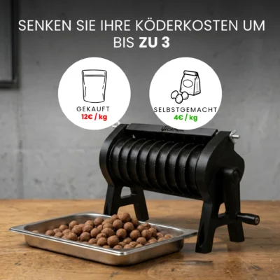 Manuelle Capium Boiliemaschine zum Selbermachen von Boilies und Senken der Köderkosten