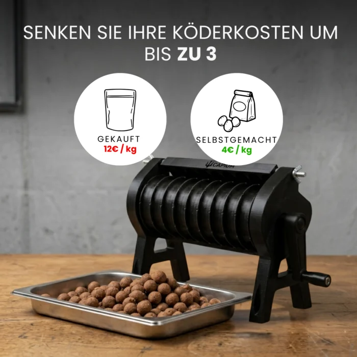 Manuelle Capium Boiliemaschine zum Selbermachen von Boilies und Senken der Köderkosten